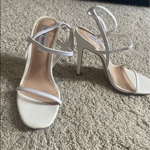 White Steve Madden Strap Heels
